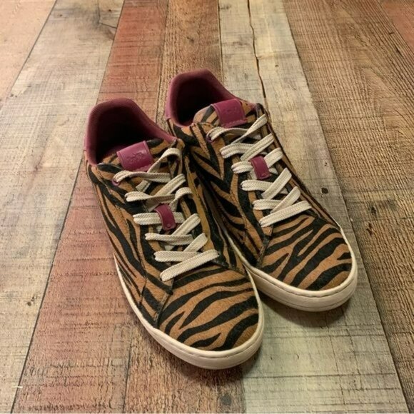 Coach Lowline Luxe Low Top Sneaker in Black Camel/Hibiscus, size 7B - Picture 1 of 8